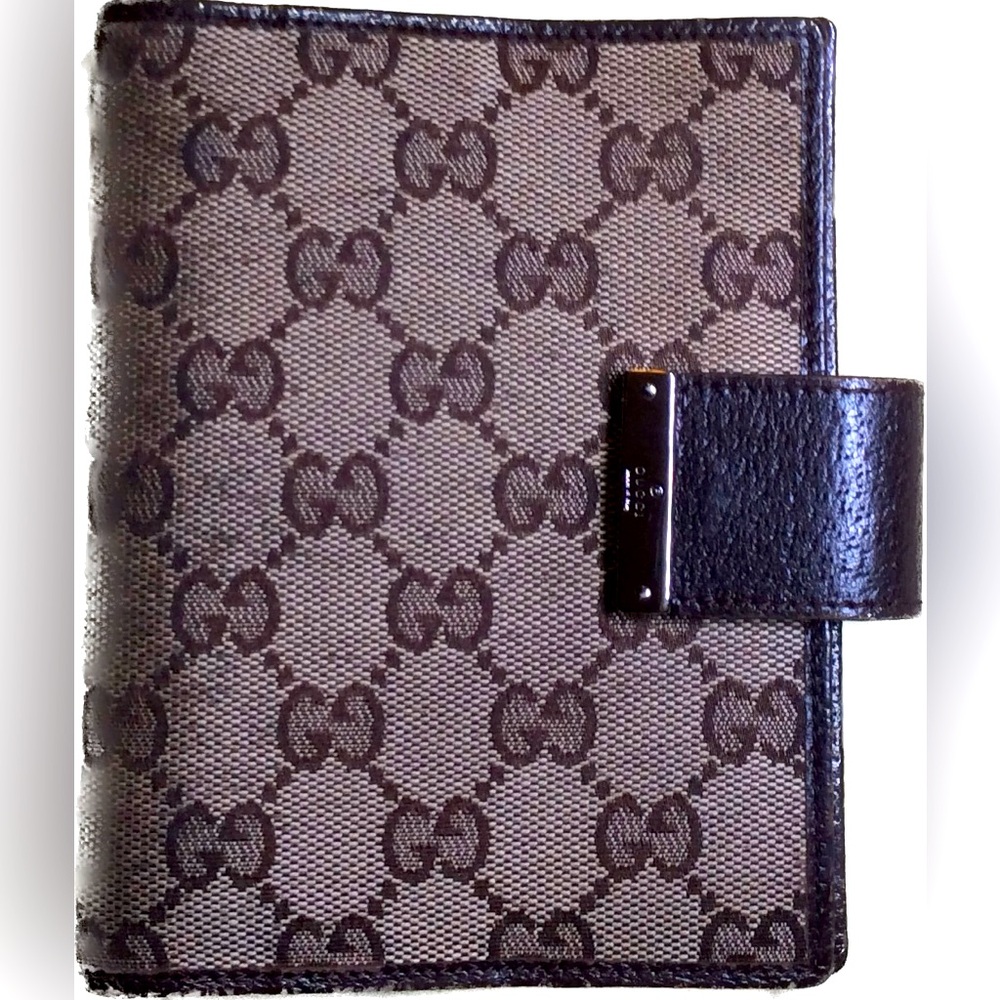 Authentic GUCCI GG Canvas Mini Agenda